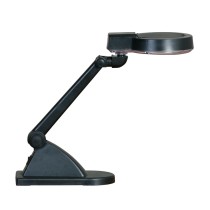 Stolná LED lampa so zväčšovacou lupou, čierna
