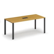 Stůl INFINITY 1800 x 900 x 750, buk + stolní zásuvka TYP V, černá