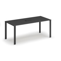Stůl INFINITY 1800 x 900 x 750, grafit + stolní zásuvka TYP IV, černá