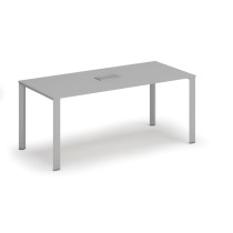 Stůl INFINITY 1800 x 900 x 750, šedá + stolní zásuvka TYP V, stříbrná