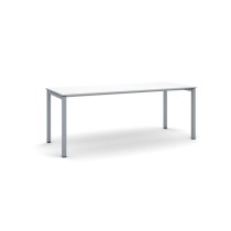 Stůl PRIMO SQUARE se šedostříbrnou podnoží 2000 x 800 x 750 mm, bílá