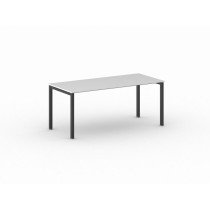 Stůl Square s černou podnoží 1800 x 800 x 750 mm, bílá