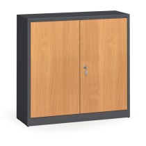 Svařované skříně s lamino dveřmi, 1150 x 1200 x 400 mm, RAL 7016/buk