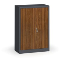Svařované skříně s lamino dveřmi, 1150 x 800 x 400 mm, RAL 7016/ořech