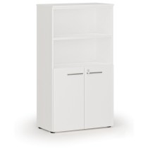 Szafa biurowa kombinowana PRIMO WHITE, drzwi na 2 poziomach, 1434 x 800 x 420 mm, biały