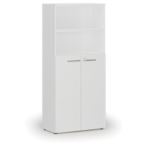 Szafa biurowa kombinowana PRIMO WHITE, drzwi na 3 poziomach, 1781 x 800 x 420 mm, biały