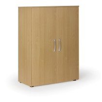 Szafa biurowa z drzwiami PRIMO KOMBI, 2 półki, 1129 x 800 x 400 mm, buk