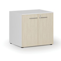 Szafa biurowa z drzwiami PRIMO WHITE, 735 x 800 x 640 mm, biały/brzoza