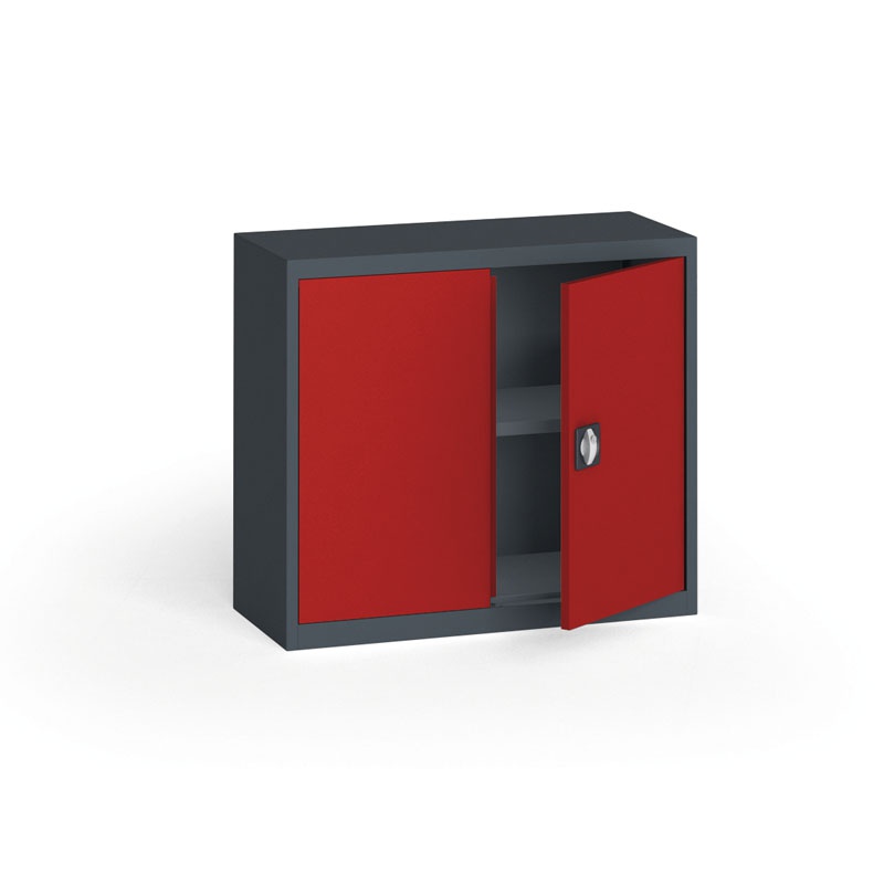 Szafa metalowa, 800 x 950 x 400 mm, 1 półka, antracyt/czerwona