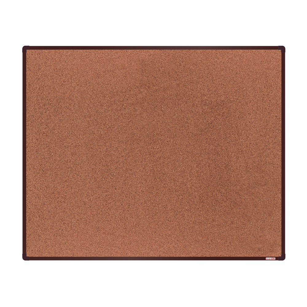 Tablica korkowa BoardOK w ramie aluminiowej, 1500 x 1200 mm, brązowa rama