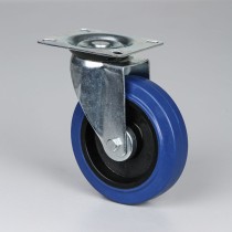 Transport-Lenkrolle, 125 mm, mit blauer Lauffläche