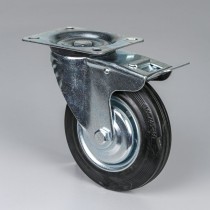 Transportné otočné koleso s brzdou, 160 mm, čierna guma