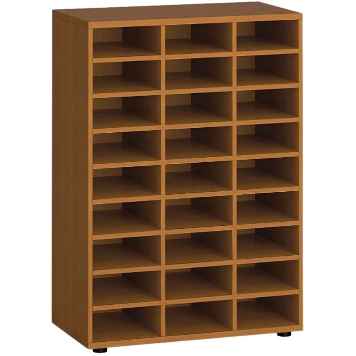 Třídící regál PRIMO KOMBI, 800 x 400 x 1129 mm, 27 přihrádek, třešeň