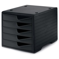 Triediaci box, 5 zásuviek, čierna/čierna