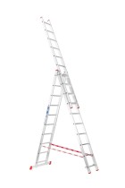 Trojdielny výsuvný viacúčelový rebrík HOBBY, 3x10 priečok, 6,21 m