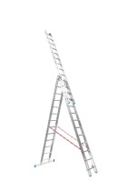 Trojdielny výsuvný viacúčelový rebrík PROFI, 3x13 priečok, 8,22 m