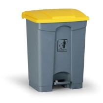Uniwersalny kosz na śmieci do segregacji z pedałem, 68 l, 480 x 330 x 560 mm, żółty
