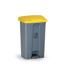 Uniwersalny kosz na śmieci do segregacji z pedałem, 87 l, 480 x 360 x 820 mm, żółty