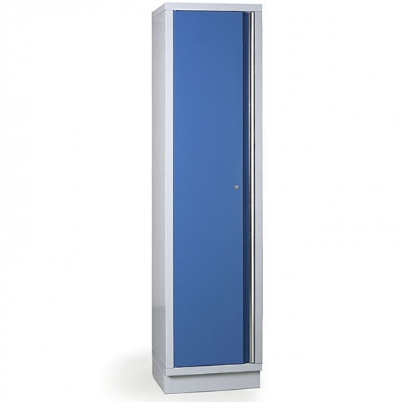 Úzka dielenská skriňa s dverami EXPERT, 4 police, zámok, 600 x 458 x 2000 mm