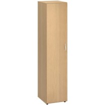 Úzká kancelářská skříň CLASSIC - dveře levé, 400 x 470 x 1780 mm, buk