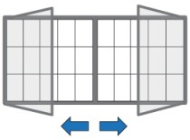 Venkovní vitrína magnetická, s dvoukřídlými dveřmi, 2300 x 1000 mm