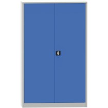 Víceúčelová kovová skříň, 4 police, 1950 x 1200 x 500 mm, modré dveře