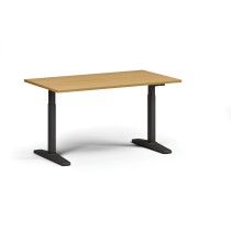 Výškově nastavitelný stůl, elektrický, 675-1325 mm, deska 1400x800 mm, černá podnož