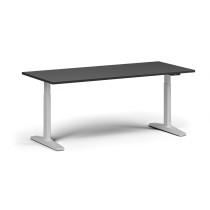 Výškově nastavitelný stůl, elektrický, 675-1325 mm, deska 1800x800 mm, bílá podnož, grafit