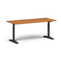 Výškově nastavitelný stůl, elektrický, 675-1325 mm, deska 1800x800 mm, černá podnož, třešeň