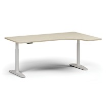 Výškově nastavitelný stůl OBOL, elektrický, 675-1325 mm, levý/pravý, deska 1800x1200 mm, bílá podnož