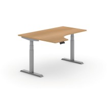 Výškově nastavitelný stůl PRIMO ADAPT, elektrický, ergonomický levý, 1600 x 1200 mm