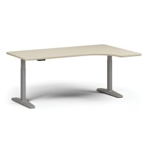 Výškově nastavitelný stůl ULIX, elektrický, 675-1325 mm, levý/pravý, deska 1800x1200 mm, šedá podnož