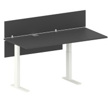 Výškovo nastaviteľný pracovný stôl FUTURE, 1700 x 800 x 675-1325 mm, s paravánom, biela/grafitová