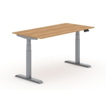 Výškovo nastaviteľný stôl PRIMO ADAPT, elektrický, 1600 x 800 x 625-1275 mm, sivá podnož