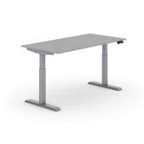 Výškovo nastaviteľný stôl PRIMO ADAPT, elektrický, 1600 x 800 x 735-1235 mm, sivá, sivá podnož