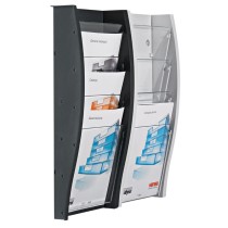 Wand-Plastikhalter für Broschüren, 4x A4, schwarz