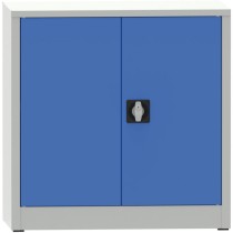 Warsztatowa szafa półkowa na narzędzia KOVONA JUMBO, 1 półka, spawana, 800 x 600 x 800 mm, szara / niebieska