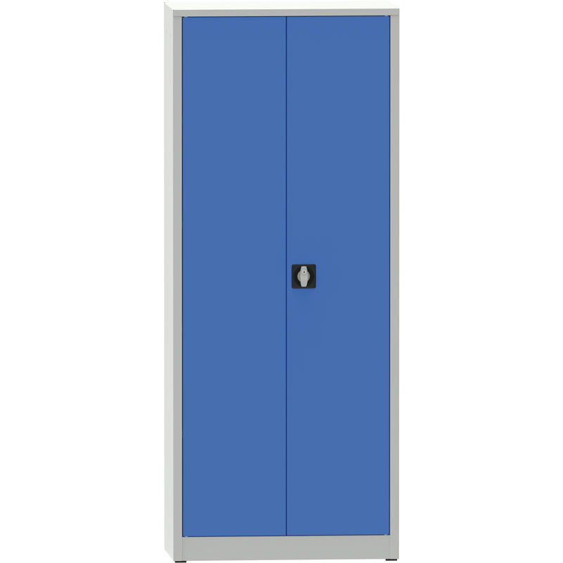 Warsztatowa szafa półkowa na narzędzia KOVONA JUMBO, 4 półki, spawana, 800 x 500 x 1950 mm, szara / niebieska