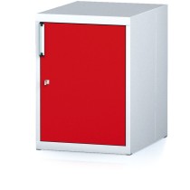 Závěsná dílenská skříňka na nářadí k pracovním stolům MECHANIC, 480 x 600 x 662 mm, červené dveře