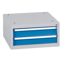 Závesný dielenský box na náradie k pracovným stolom do dielne WL/BL, 2 zásuvky, 565 x 580 x 280 mm