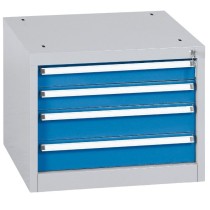 Závesný dielenský box na náradie k pracovným stolom do dielne WL/BL, 4 zásuvky, 565 x 580 x 450 mm