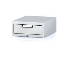 Závěsný dílenský box na nářadí k pracovním stolům MECHANIC, 1 zásuvka, 480 x 600 x 218 mm, šedé dveře
