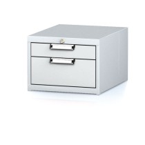 Závěsný dílenský box na nářadí k pracovním stolům MECHANIC, 2 zásuvky, 480 x 600 x 351 mm