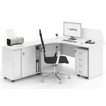Zostava kancelárskeho nábytku Mirella A +, typ F, biela
