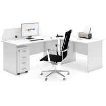 Zostava kancelárskeho nábytku MIRELLI A+, typ E, biela