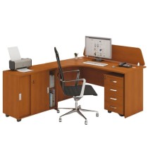 Zostava kancelárskeho nábytku MIRELLI A+, typ F, ľavá, čerešňa