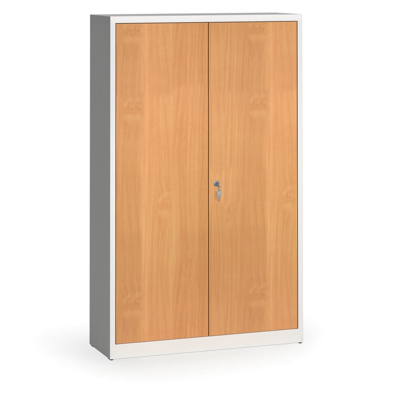 Zváraná skriňa s lamino dverami, 1950 x 1200 x 400 mm, RAL7035/buk