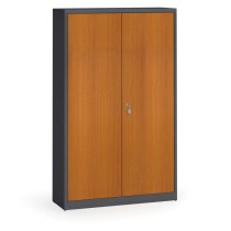 Zvárané skrine s lamino dverami, 1950 x 1200 x 400 mm, RAL7016/čerešňa