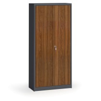 Zvárané skrine s lamino dverami, 1950 x 920 x 400 mm, RAL 7016/orech