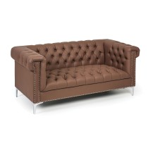 Zweisitzer-Sofa Leder RICK, 2 Plätze, braun